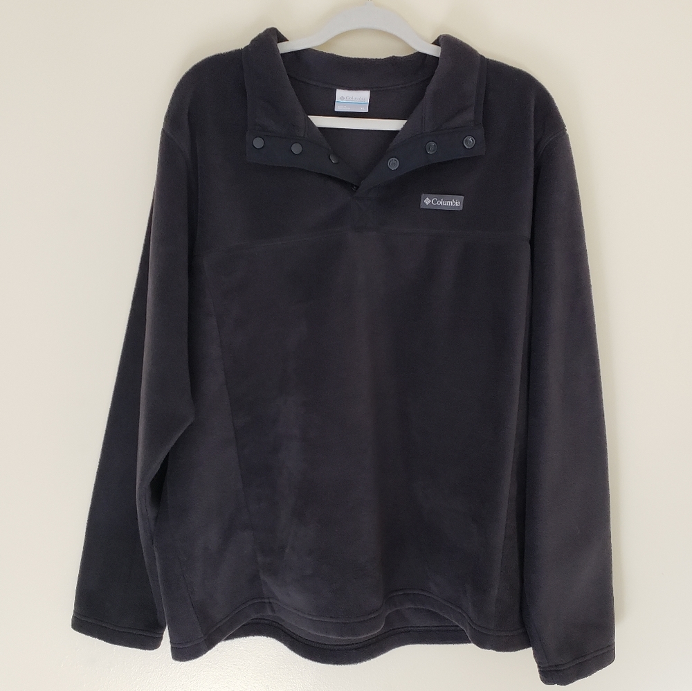 Columbia Black Fleece Pullover Jacket 1/4 Snap